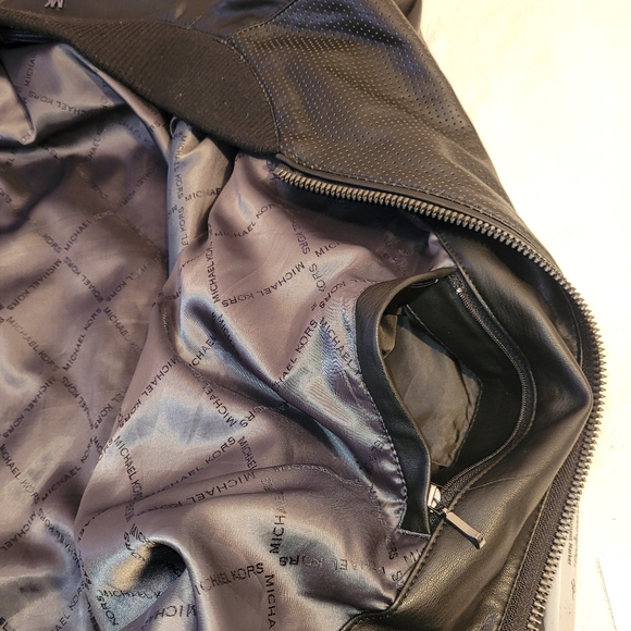 Michael Kors Faux Leather Perforated Jacket Mn Sz XL In Mint Condition - Picture 9 of 16